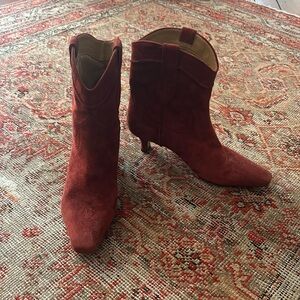 Sam Edelman red suede western boots